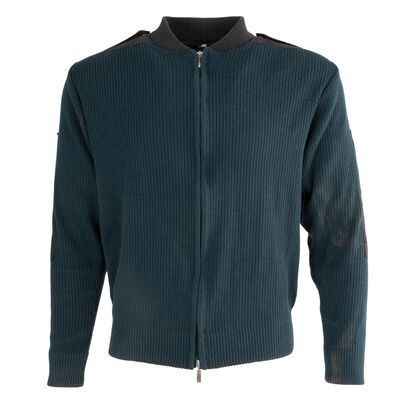 Dutch Commando Wool Sweater Emerald Blue Full Zip